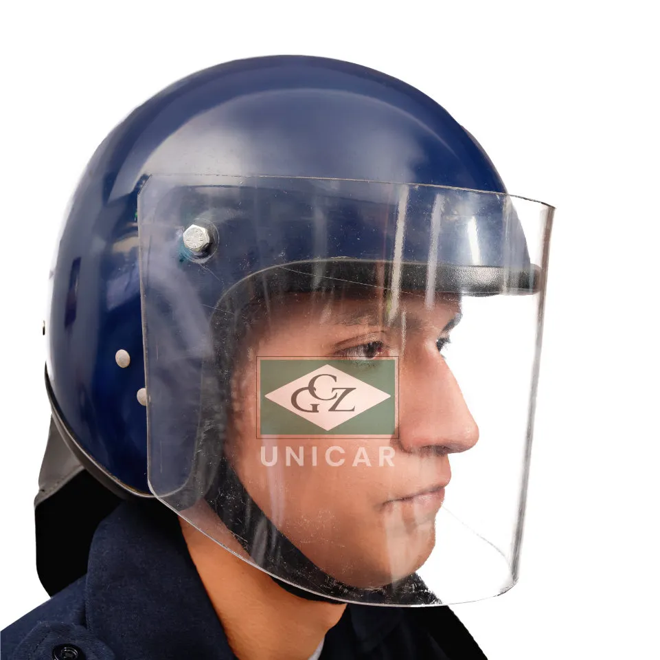 Casco Antimotín Negro y Azul Marca Unicar